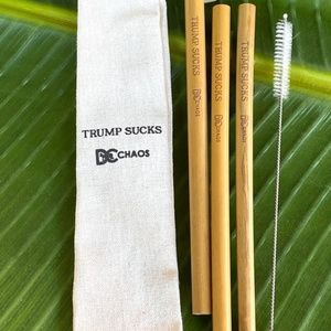 SALE SALE SALE TRUMP SUCKS 2 BAMBOO DRINKING STRAW SETS